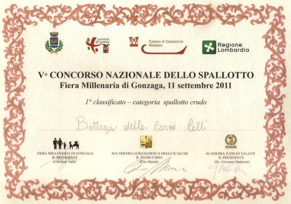 THE MANDOLINO OF THE MONTEFELTO AWARDED IN GONZAGA (MN)